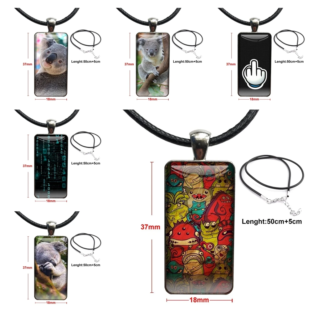 Дизайнерские Модные Винтажные стеклянные Женские Подвески в виде животных, портрет коала для девочек, оптовая продажа, миры, самый красивый