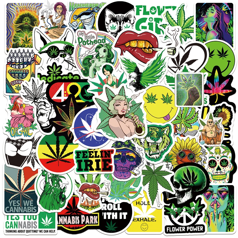 1050100psc horror cool characters leaves weed smoking graffiti stickers skateboard laptop phone bike sticker decal kid toy free global shipping