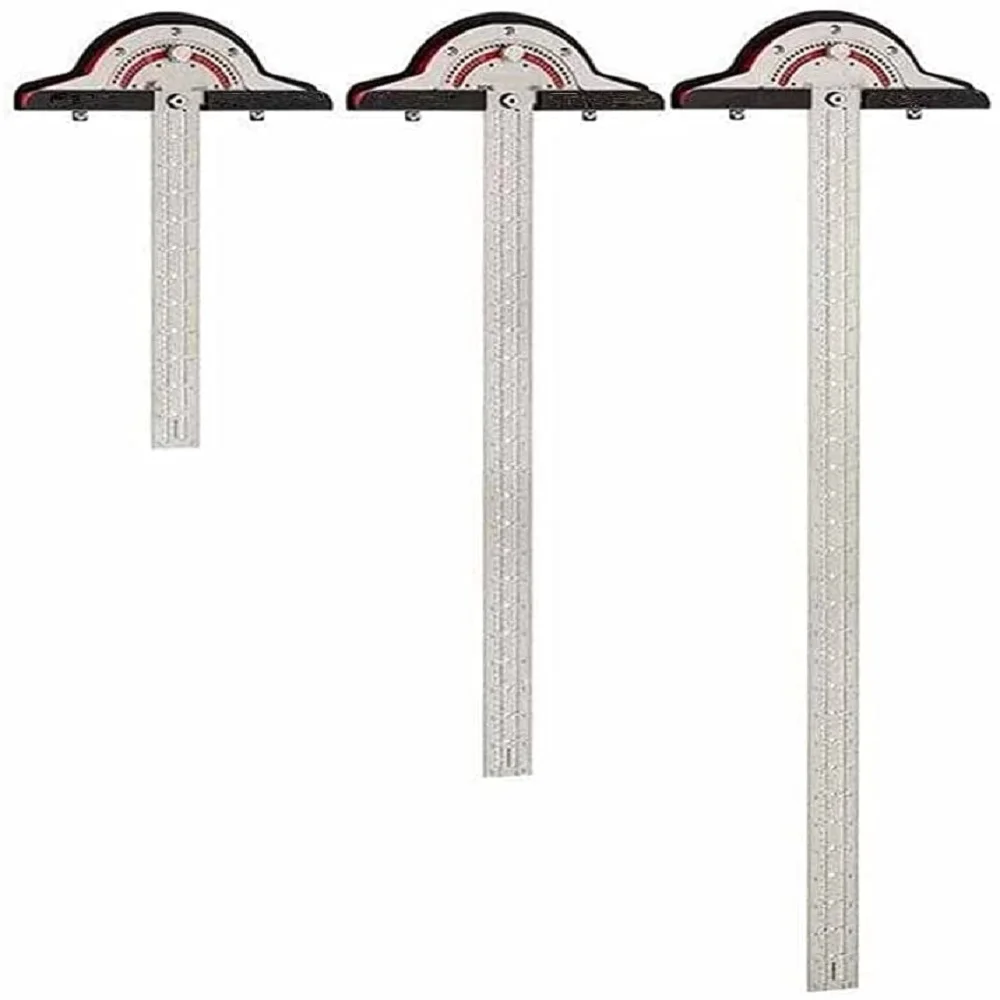 

1PCS Woodworkers Edge Rule Protractor Round Head Rotary 1MM Measurement accuracy Angle Rule Tools For Woodworing