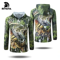 spata new bass fishing t shirts anti uv sun protection long sleeve men breathable camouflage fishing sets shirt clothing clothes