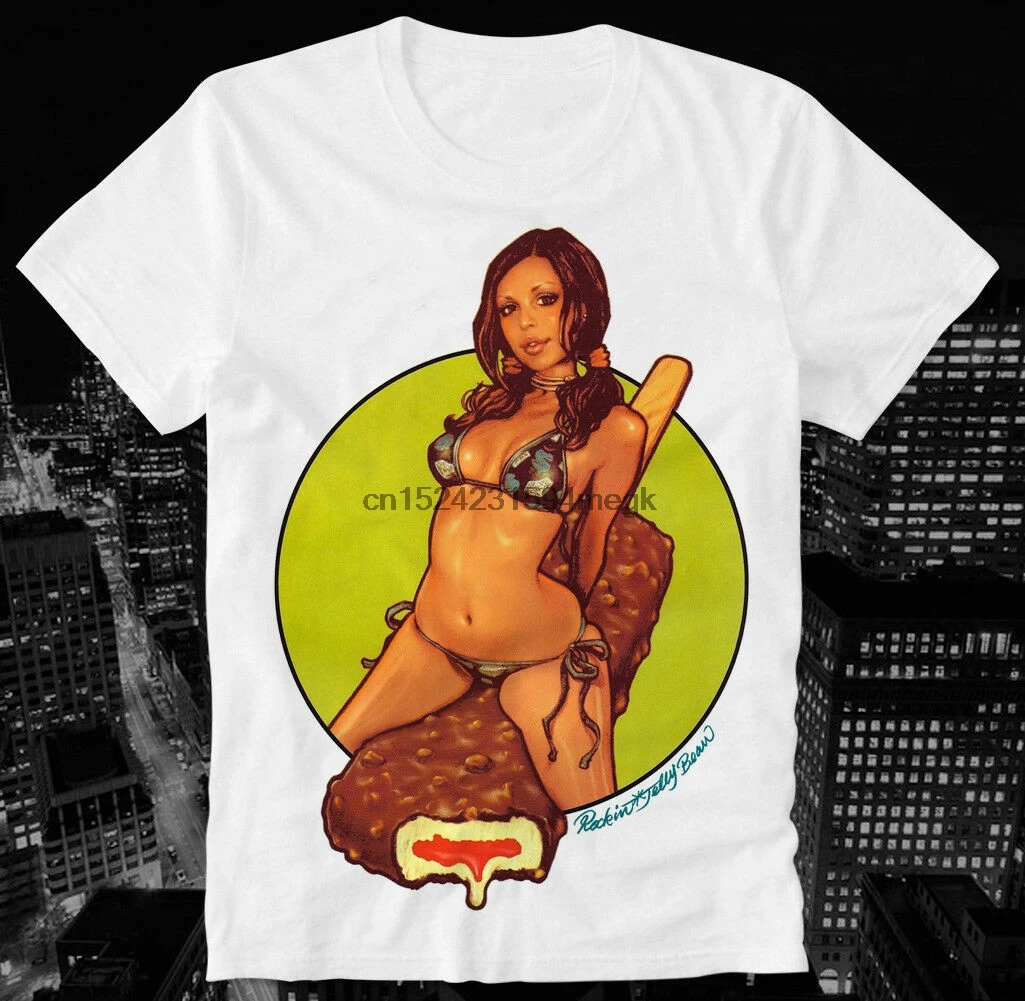 Футболка Горячая сексуальная Pin Up Девушка Rockin Jellybean эротический Mondo Erostika