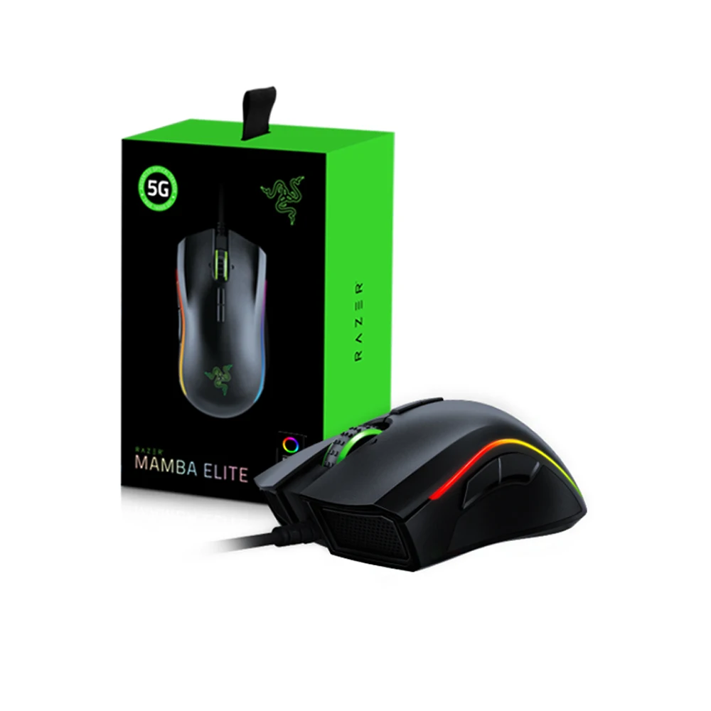 Проводная игровая мышь Razer Mamba Elite Chroma Lighting 16000 DPI 5G Оптический сенсор 9