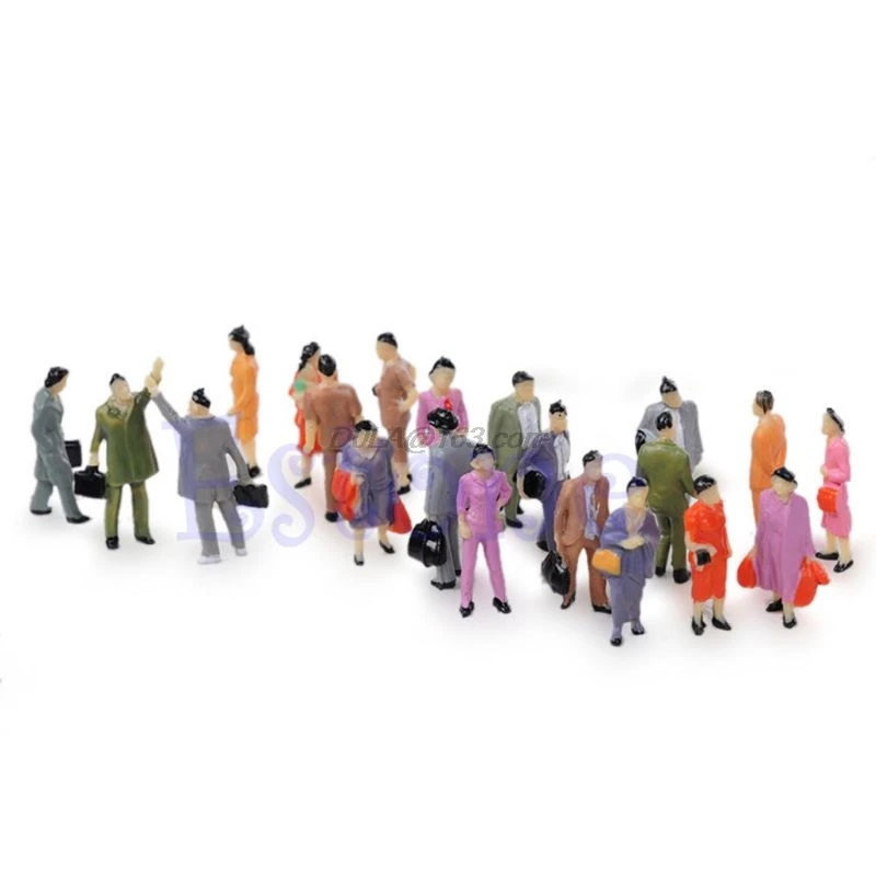 

100Pcs 1:150 Building Layout Model People Train HO Scale Painted Figure Passenger