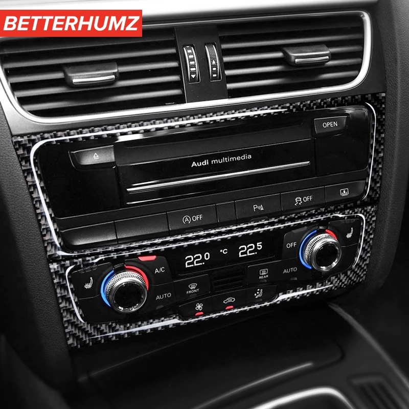 Для Audi A4 A5 S5 углеродное волокно центральной консоли CD панель наклейка покрытие на автомобиль крышка для воздуховода отделка навигации украшение интерьера автомобиля