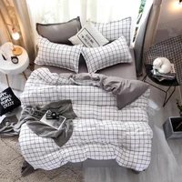 55 lattice duvet cover pillowcase bed sheet simple boy girls plaid bedding sets 34pcs single double bedlinen home textile