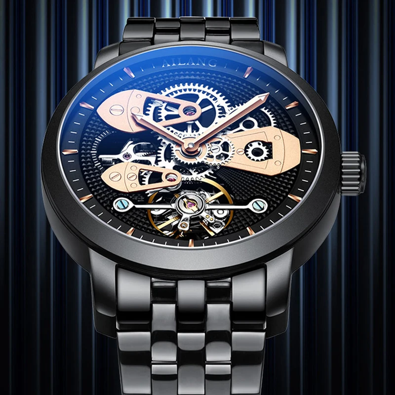 AILANG Топ люксовый бренд Мужские часы s Модные механические мужские повседневные