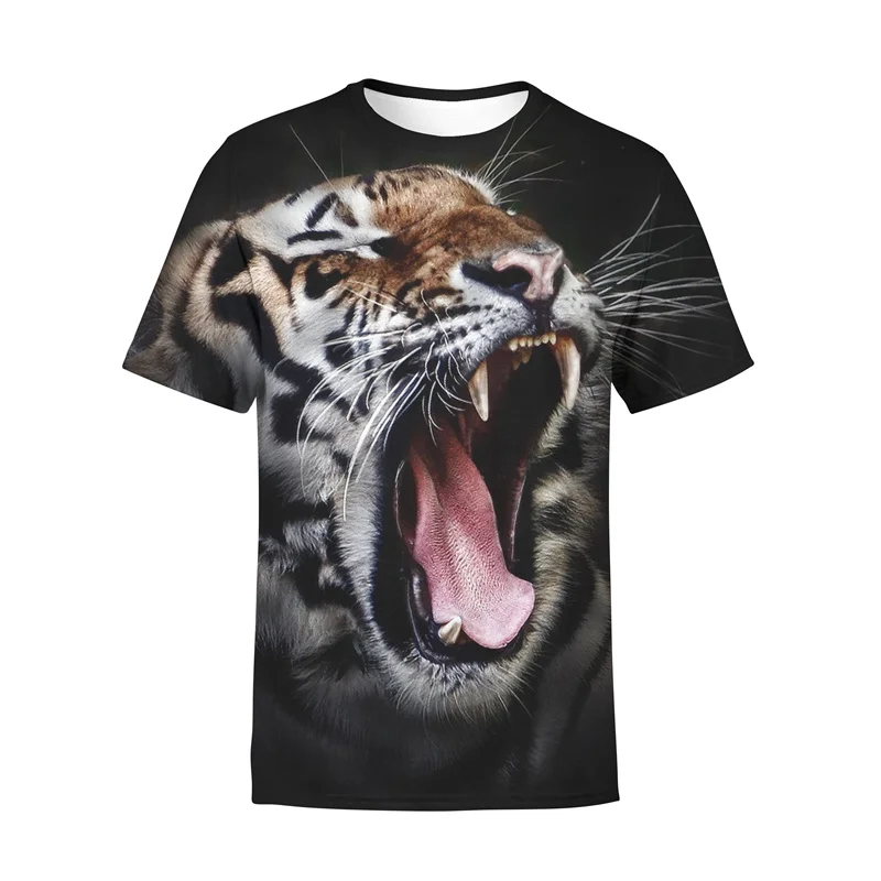 

Hip Hop 3d Tiger T shirt boys/girls Animals Fashion T-shirt Funny Cool Tees 2021 Summer kids Tshirts Fierce Tiger Printed Tops