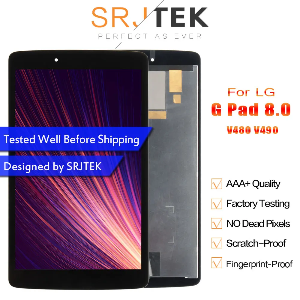 Srjtek For LG G Pad 8.0 V480 V490 LCD Display Matrix Touch Screen Digitizer Panel Sensor Glass Tablet Assembly Replacement | Компьютеры и