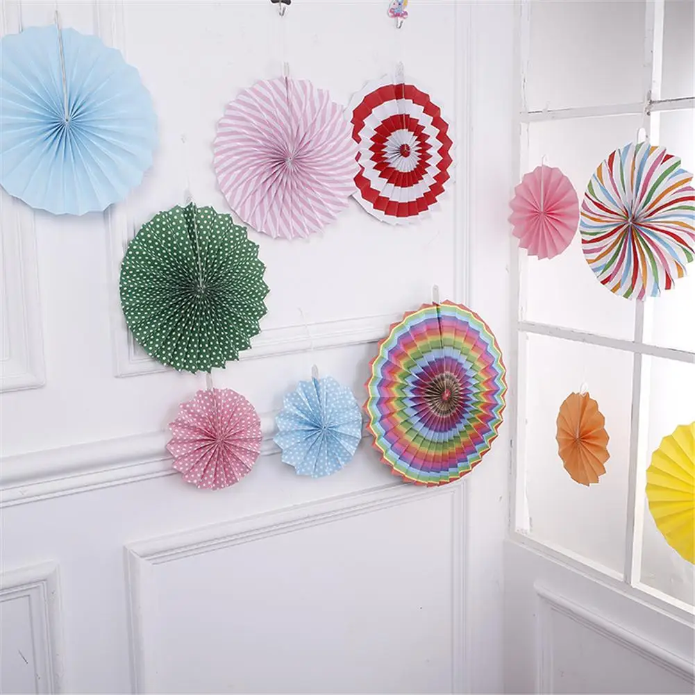 

Cardboard Paper Hanging Flower Fan Christmas Festival Decoration Supplies Folding Fan Party Supplies Flower Set Wall Decoration
