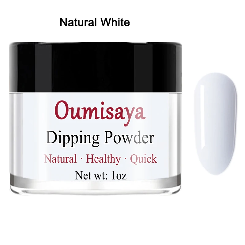 D001natural white 1 унц./шт. Oumisaya порошок для ногтей Цвета, чистый порошок погружения и 10 мл/бутылка Dip полезных мелочей с ярлыком(Базовое покрытие, герметик для защиты, лаки для ногтей - Цвет: D001natural white