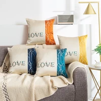 embroidery cushion cover 45x45 cotton pillowcase decorative sofa cushions pillowcover home decor blue orange pillow cases