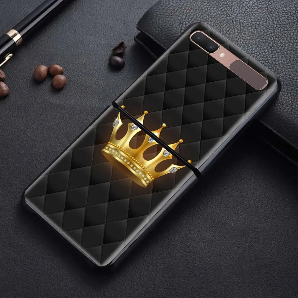 

Diamond Crown For Samsung Galaxy Z flip Case Slim Protective Shell Shockproof Hard Cover Skin Smartphone Accessories