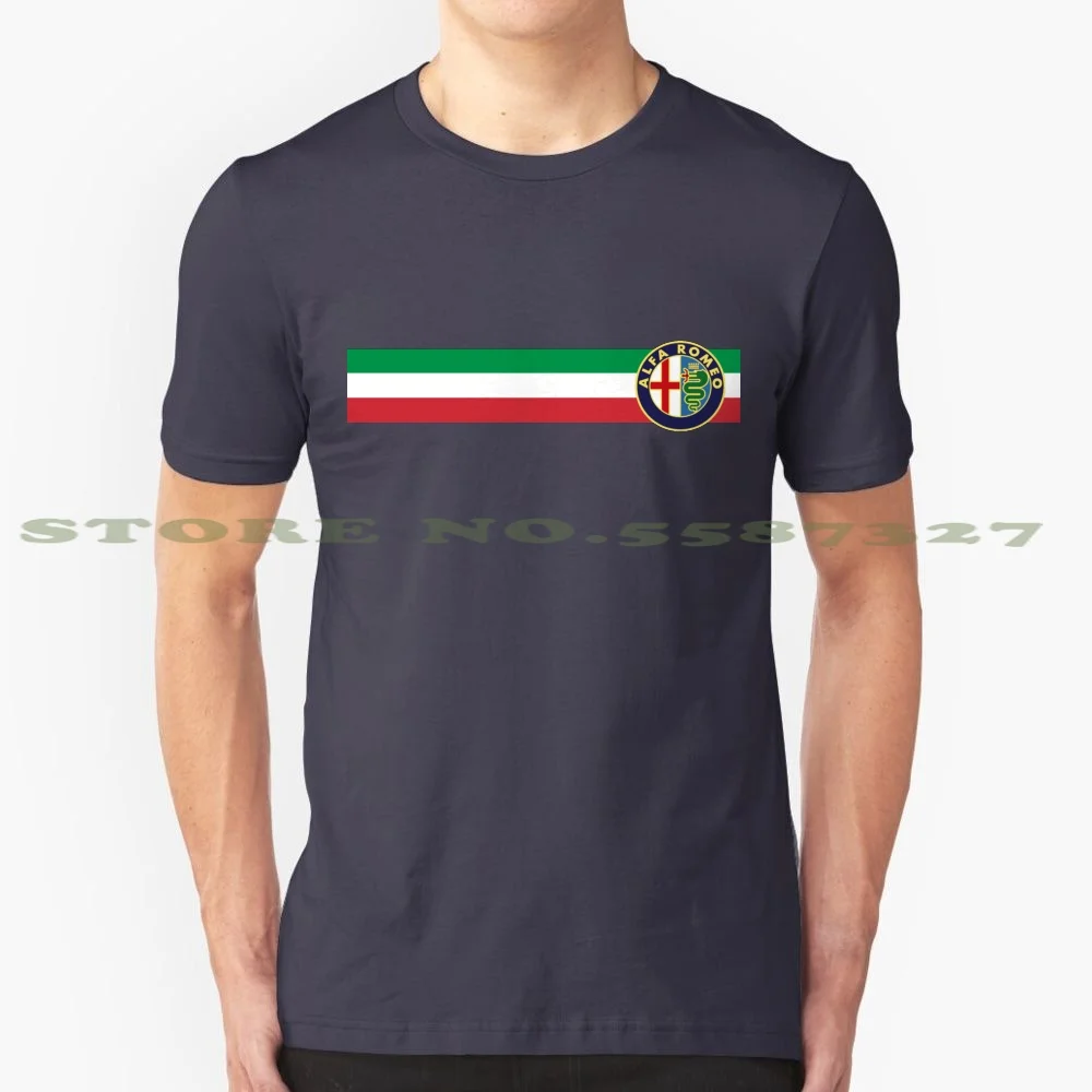 

Alfa Romeo Horizontal Italy Stripe Summer Funny T Shirt For Men Women Alfa Romeo Alpha Giulia Myth Stelvio 4C 8C 166 159 156
