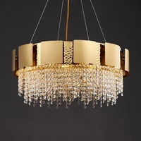 led e14 postmodern golden crystal stainless steel pendant lights pendant light suspension luminaire lampen lustre for foyer