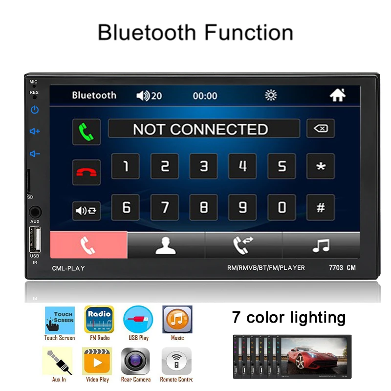 LTBFM 2 Дин автомагнитола 7 &quotHD сенсорный экран Mirrorlink проигрыватель Android сабвуфер