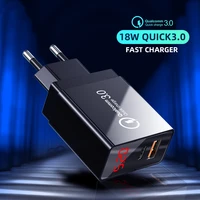 18w quick charge qc3 0 pd usb charger digital display fast charging mobile phone charger for iphone xiaomi samsung huawei travel