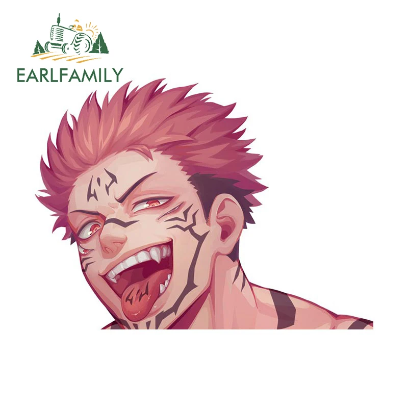 

EARLFAMILY 13cm x 9.6cm for Jujutsu Kaisen Anime Car Stickers Motorcycle Windows Decal Decal Campervan Car Accessoires Decals