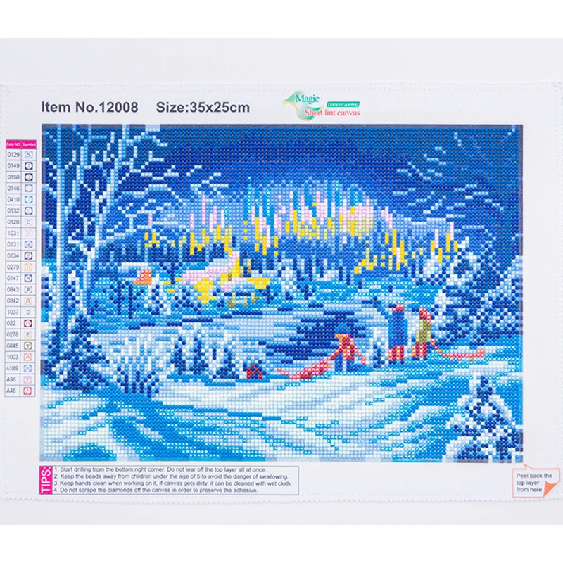 

Full Diamond 5D DIY Diamond Painting Exquisite Snow Aurora Child Diamond Painting Cross Stitch Rhinestone Mosaic Decoration