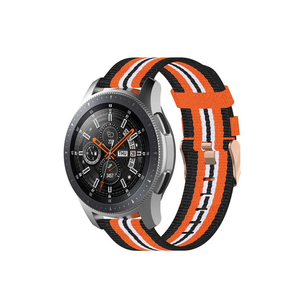 Orange 18 20 мм 22 мм холщовый нейлоновый ремешок для часов для samsung Galaxy Watch 42 мм 46 мм Active2 huawei Watch GT2 Amazfit GTR браслет - Цвет ремешка: Orange