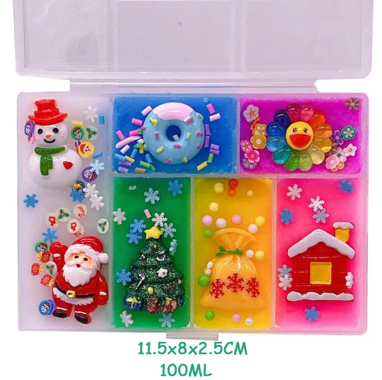 Разноцветный смешанный слайм Единорог DIY Радужный Сжимаемый антистресс детский