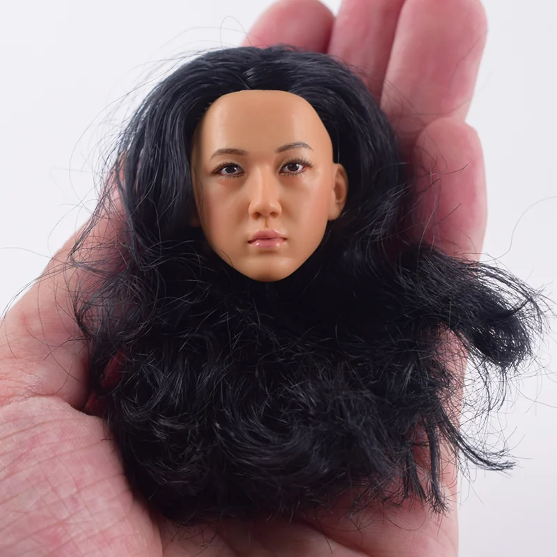 1:6 весы 1/6 аксессуары 052 KUMIK женская голова скульптура Корея черные волосы