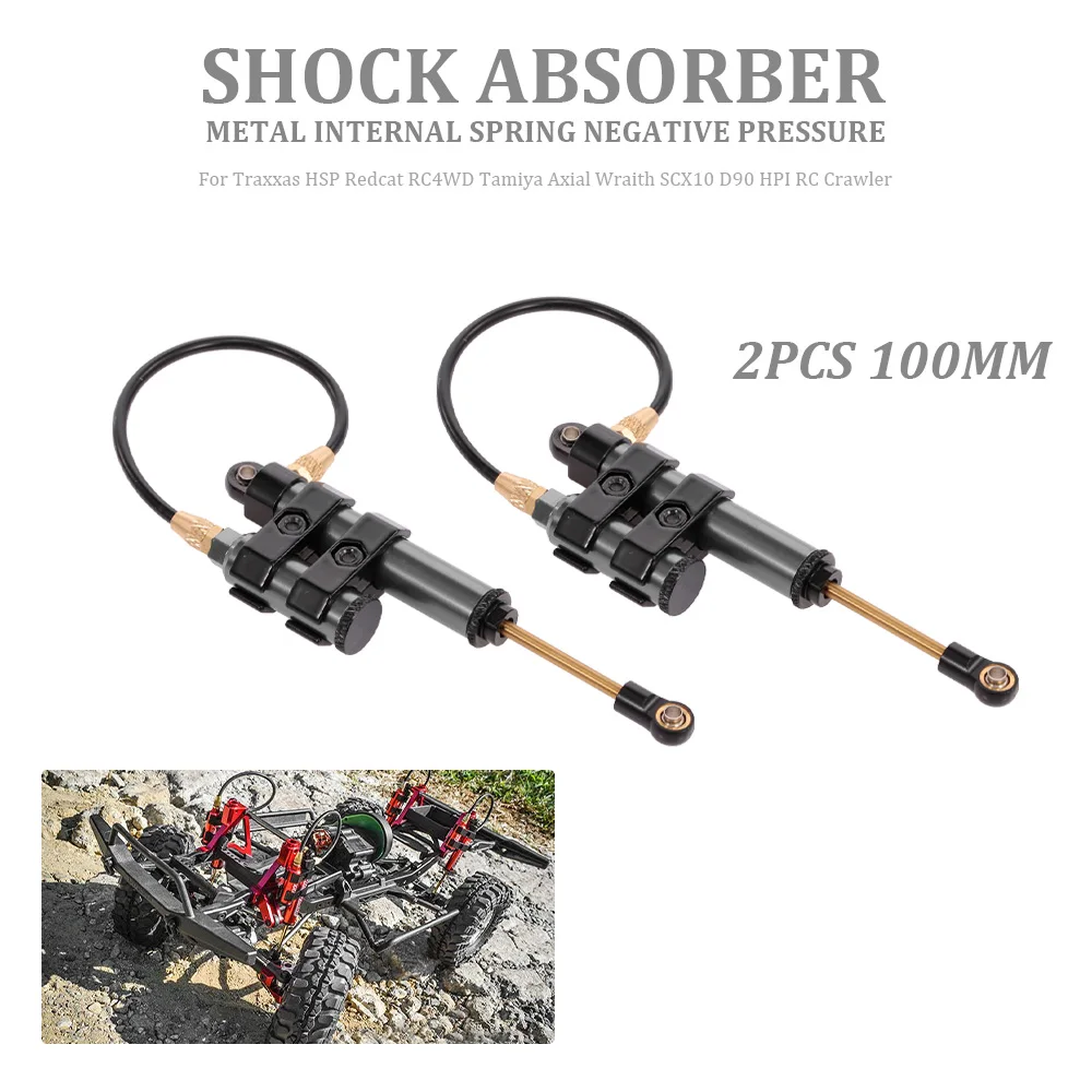 

2pcs 100mm Internal Spring Negative Pressure Metal Shock Absorber for Traxxas HSP Redcat RC4WD Axial SCX10 D90 HPI RC Crawler