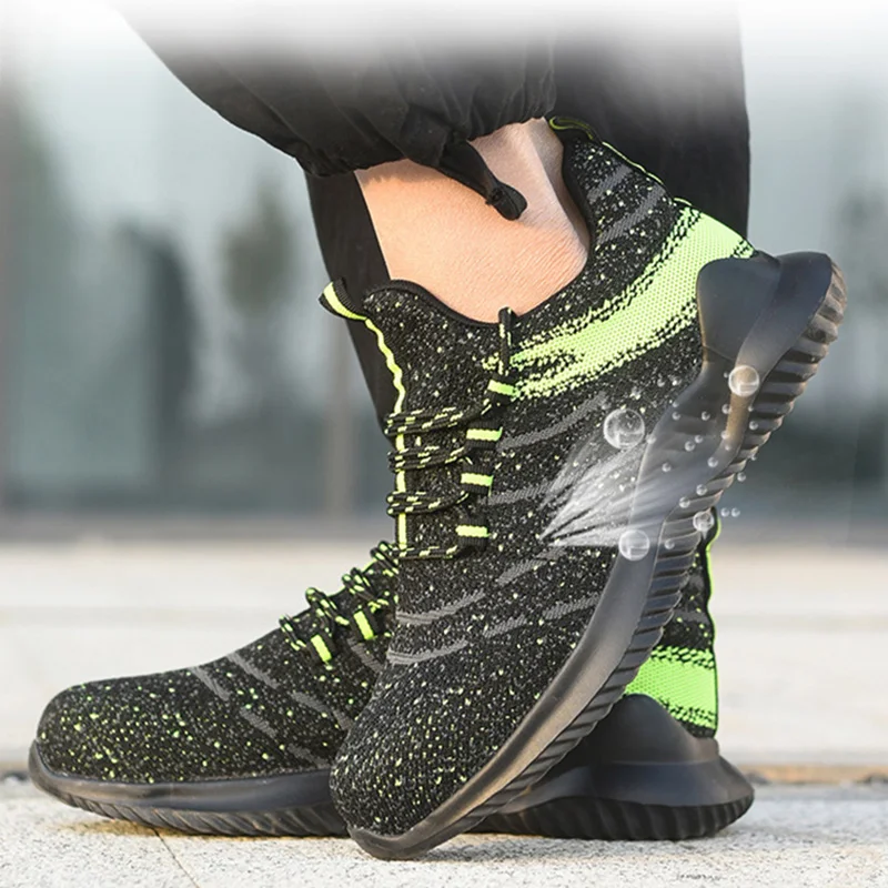 

New Safety Boots For Men Steel Toe Safety Shoes Work Shoes Anti-smashing Men Boots Lightweight Work Sneakers Men Shoes Plus Size