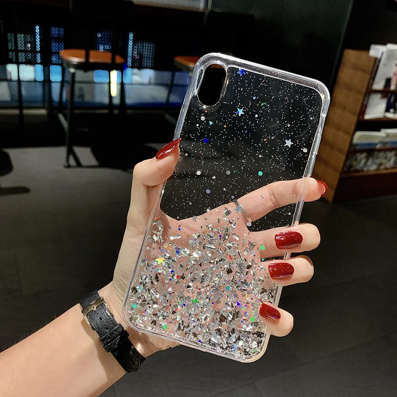 Блестящий Мягкий силиконовый чехол для iPhone XR X 11 Pro XS Max с полным покрытием 7 8 6 6s Plus