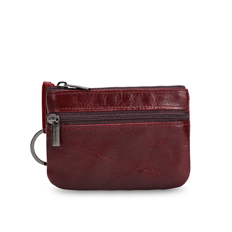 Мужской кошелек из натуральной кожи на молнии Женский винтажный держатель для