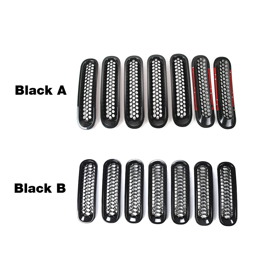 

BAWA 7pcs Matte Black Clip-in Front Grille Mesh Inserts Mesh Grille Guard for Jeep Wrangler JK 2007-2015
