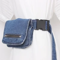 womens runway fashion vintage denim pocket cummerbunds female dress corsets waistband belts decoration wide belt r687