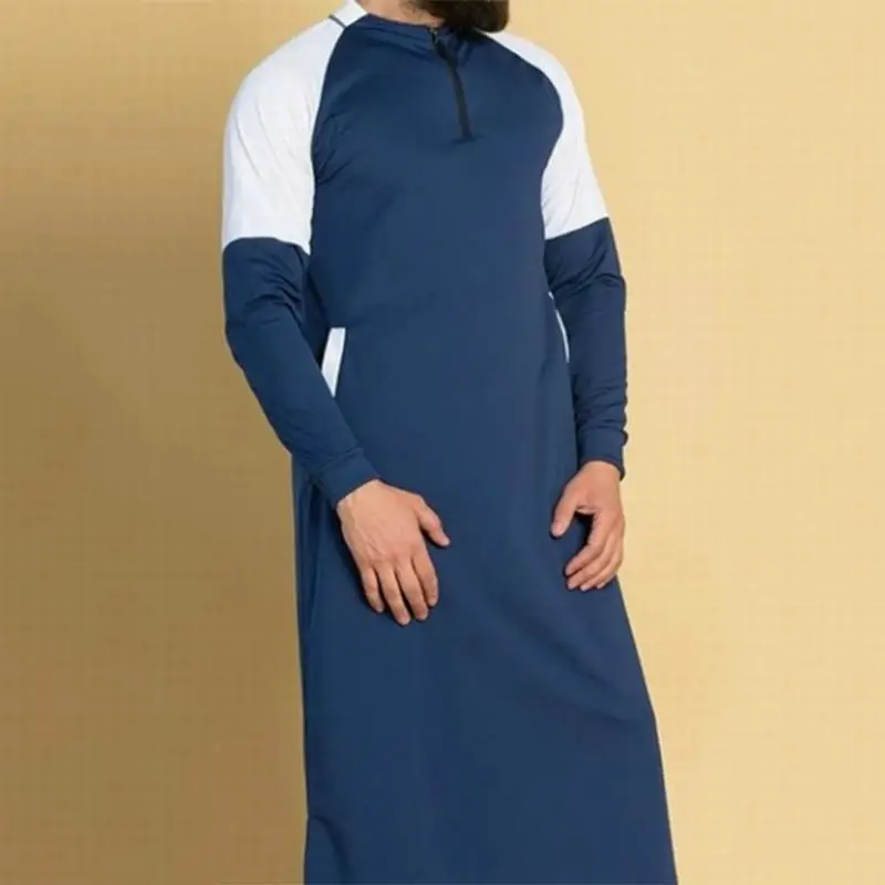 New Jubba Thobe Arabic Islamic Clothing Men Ramadan Muslim Saudi Arabic Abaya Dubai Long Robes Traditional Kaftan PW209