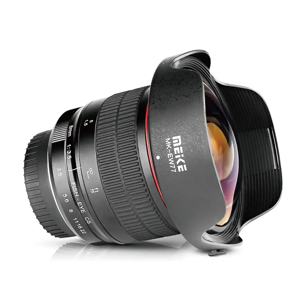 Сверхширокоугольный объектив Meike 8 мм f3.5 для всех цифровых зеркальных камер Canon EOS