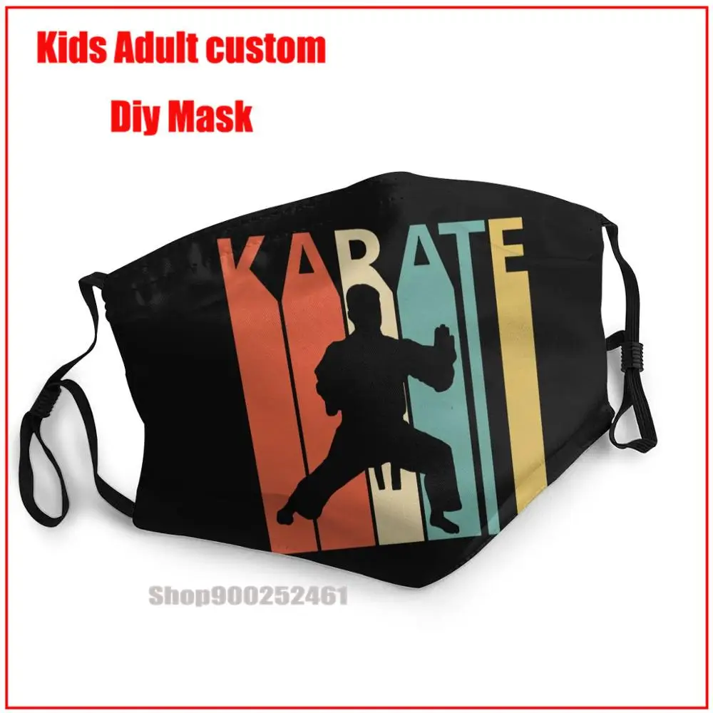 

Vintage Retro Karate Gift DIY mondmasker harry washable reusable face mask adult mask pm2.5 funny pattem print grimace ghost