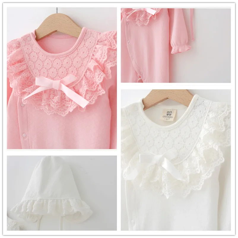 Детский хлопковый комбинезон с шапкой на весну и осень|Ромперы| |