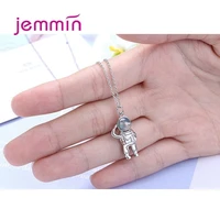 hot personality moonlight stones crystals astronaut pendant 925 sterling silver jewelry statement chrm neckalce dropshipping