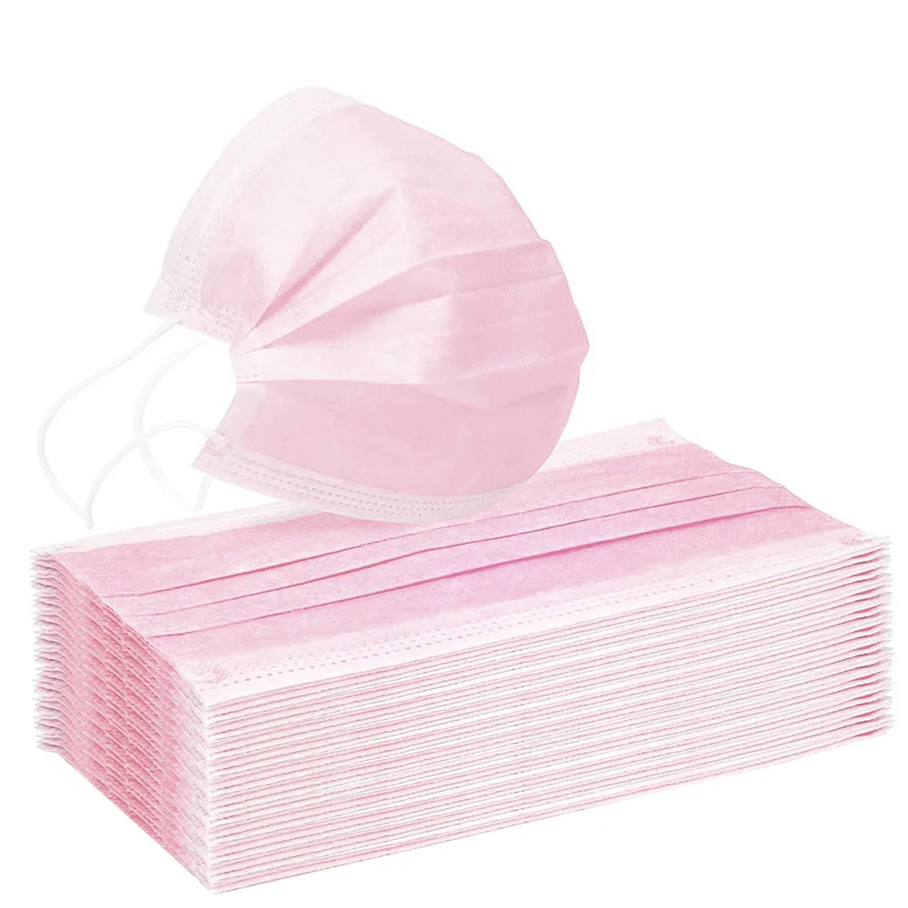 

100/50/10Pcs Disposable Mask Blue Pink Purple Mouth Masks Breathable Face Mask Anti Wind Dust Proof Masks for Adults Mascarilla