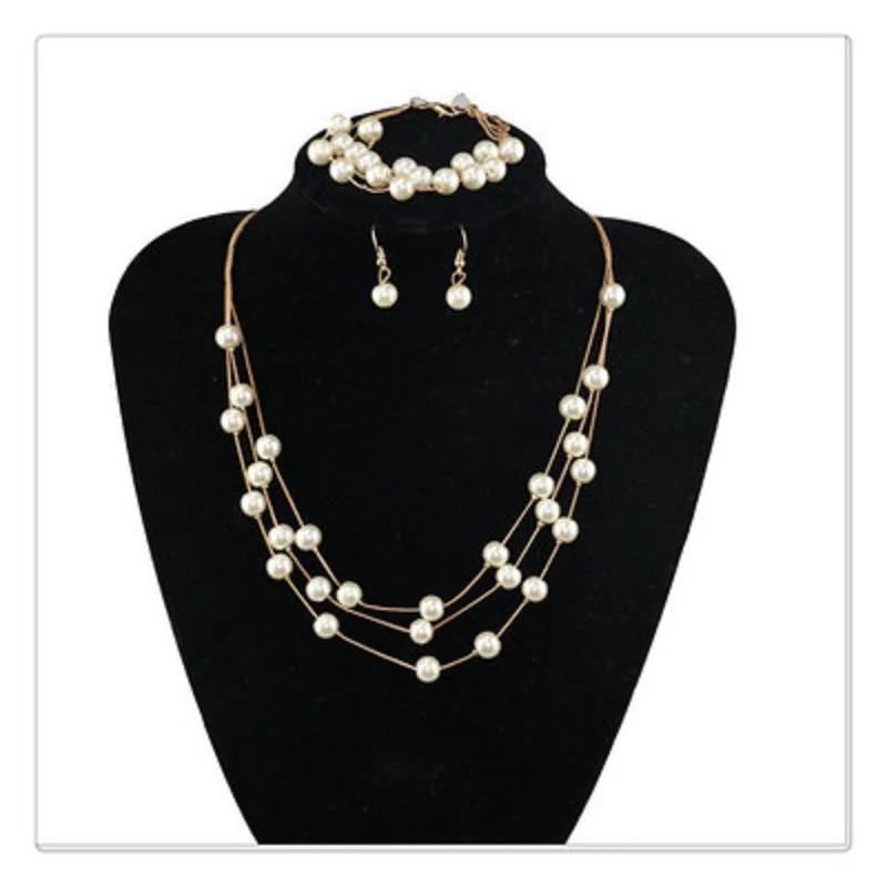 Ожерелье чокер Find Me женское многослойное цепь с кулоном и имитацией жемчуга