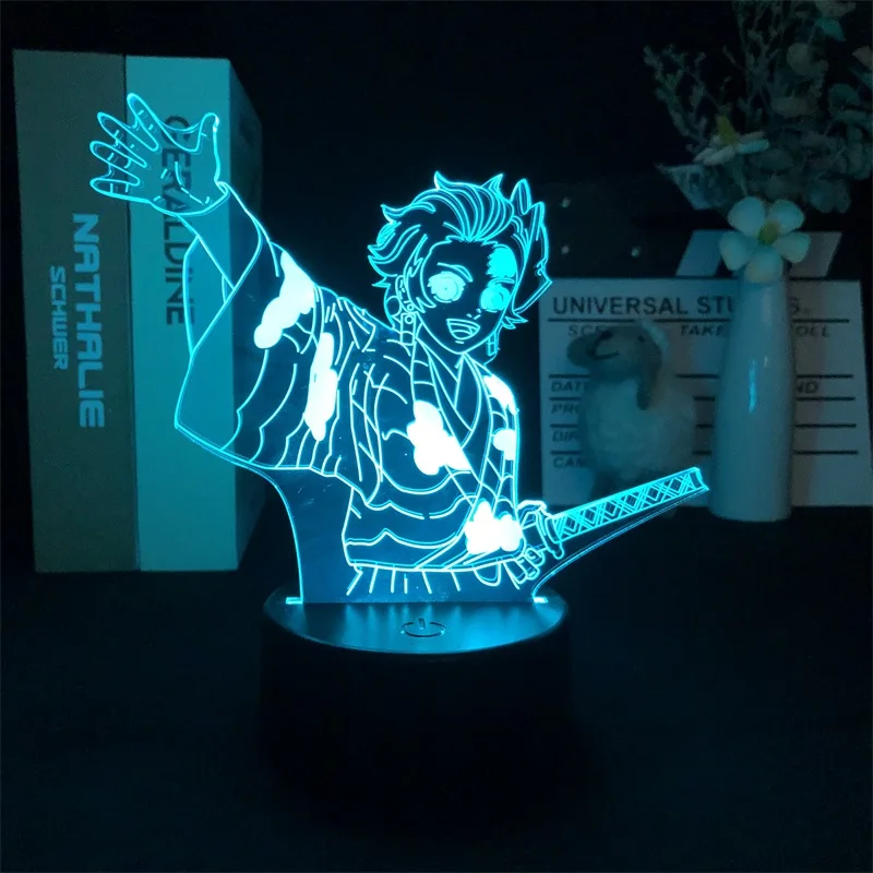 

Demon Slayer Kamado Tanjirou Japanese Anime Manga 3D Night Light Alarm Clock Base 7 Color with Remote Nightlight Projector Kids