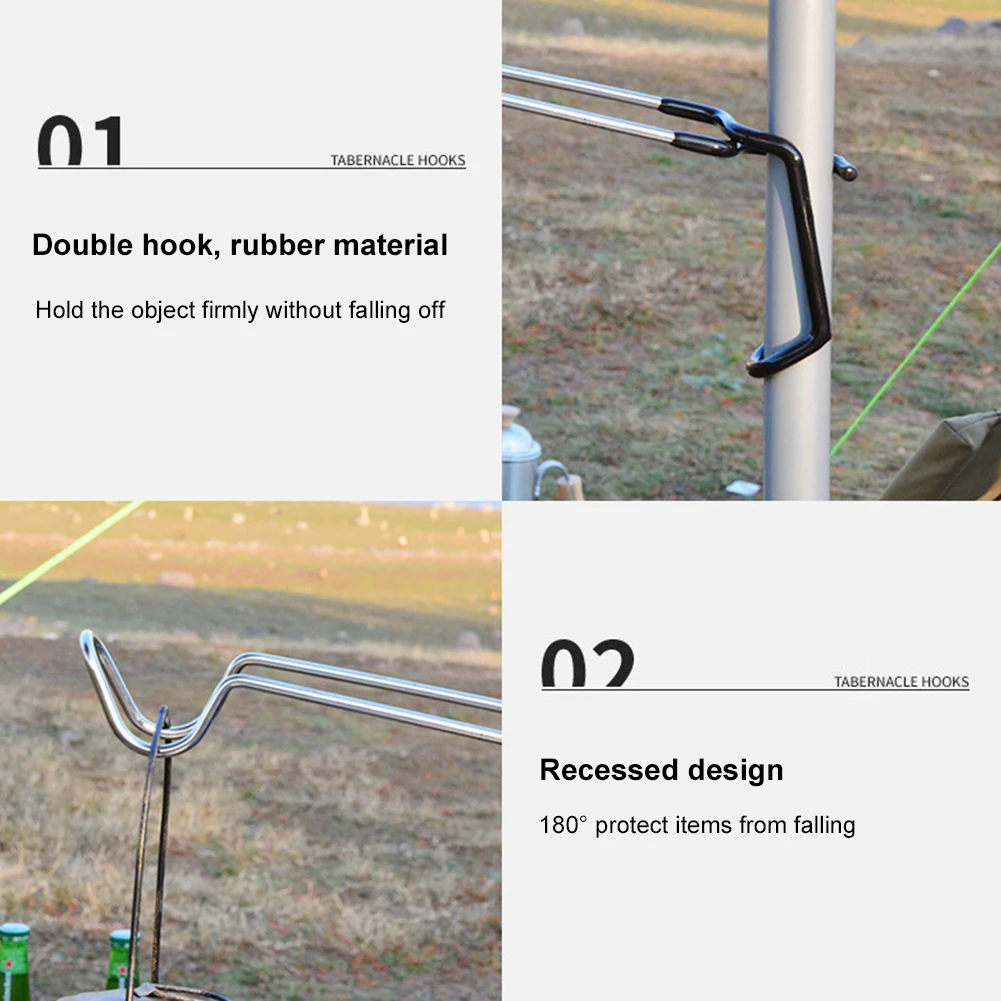 

Hiking Tent Pole Lamp Holder Hook Camping Hunting Lantern Outdoor Hanger Aluminum Alloy Portable Camping Outdoor Elements