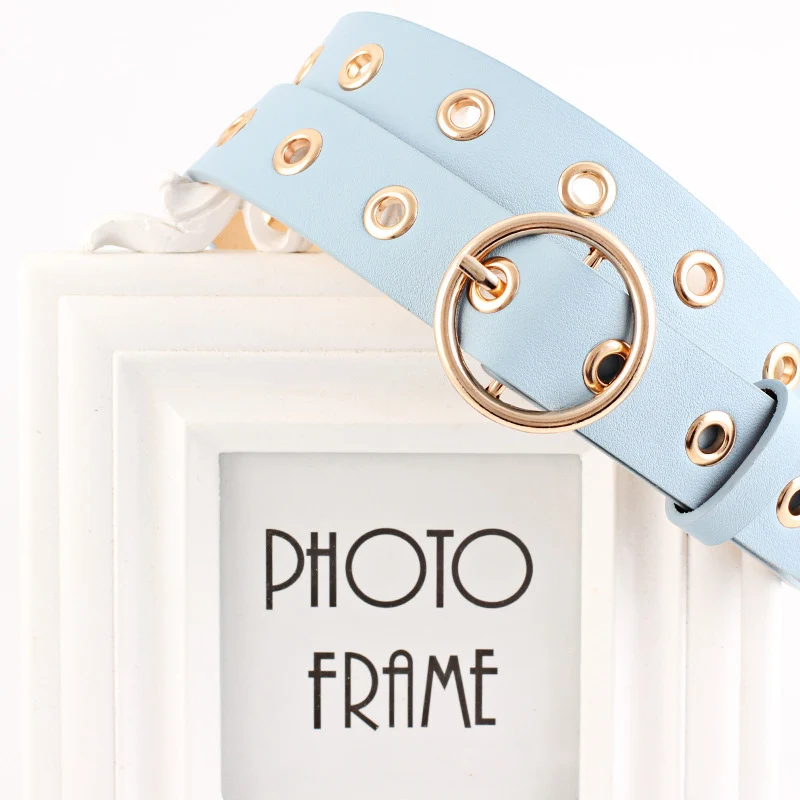 

Hot Women Belts Round Buckle Wide Belt Ladies Solid Color Pants Dress Belts Apparel Accessories