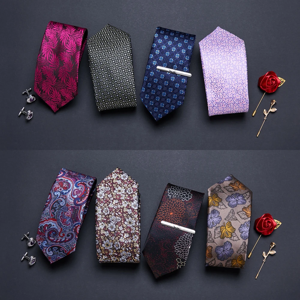 

2021 New Style Wholesale Silk Classic 7.5 cm Tie White Men Solid Suit Accessories Fit Wedding