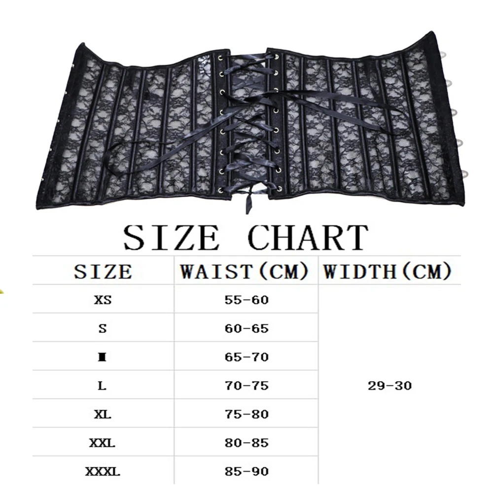 

Sexy Corset Underbust Women Gothic Corset Top Curve Shaper Modeling Strap Slimming Waist Belt Lace Corsets Bustiers Black White