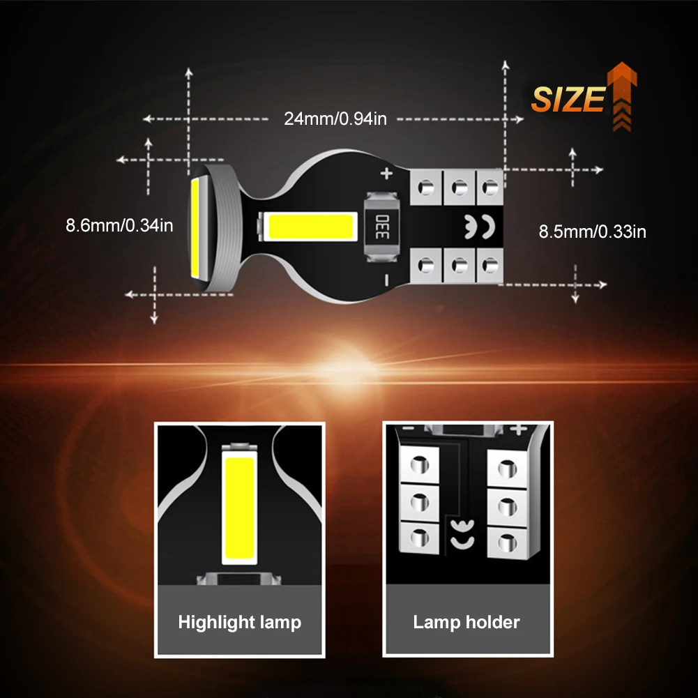 

10x T10 501 194 W5W 4014 9SMD White Extremely Bright Canbus Error Free Wedge LED Light Bulb For Dome Marker License Plate Lights