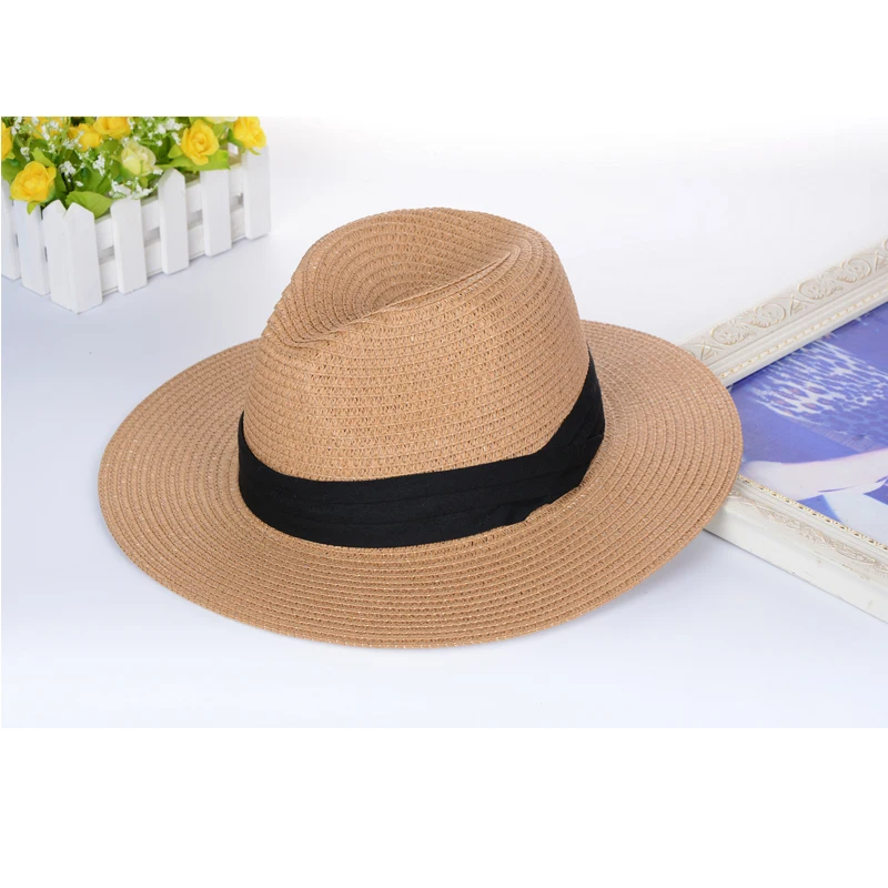 Соломенная Панама с широкими полями в стиле унисекс пляжная шляпа от солнца