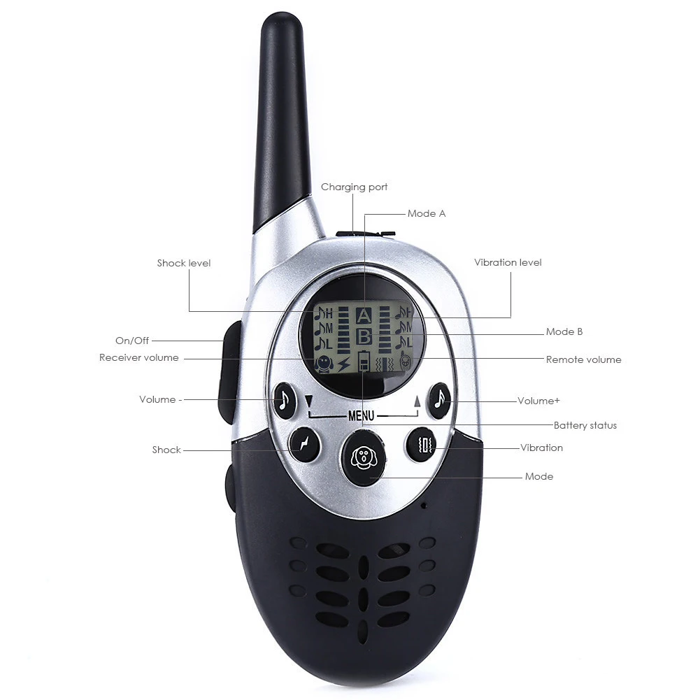 

800m Electric Dog Training Collar Pet Remote Control Waterproof Rechargeable with LCD Display for All Size Shock Vibration Sound