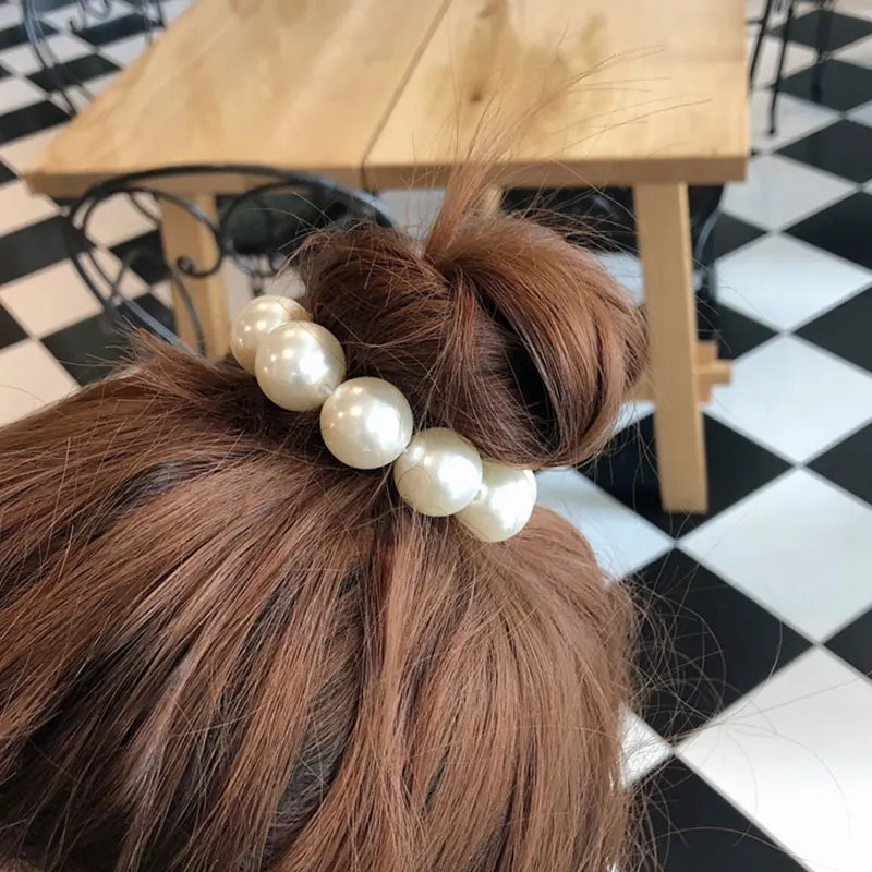 Женские Элегантные жемчужные резинки для хвоста аксессуары волос эластичная