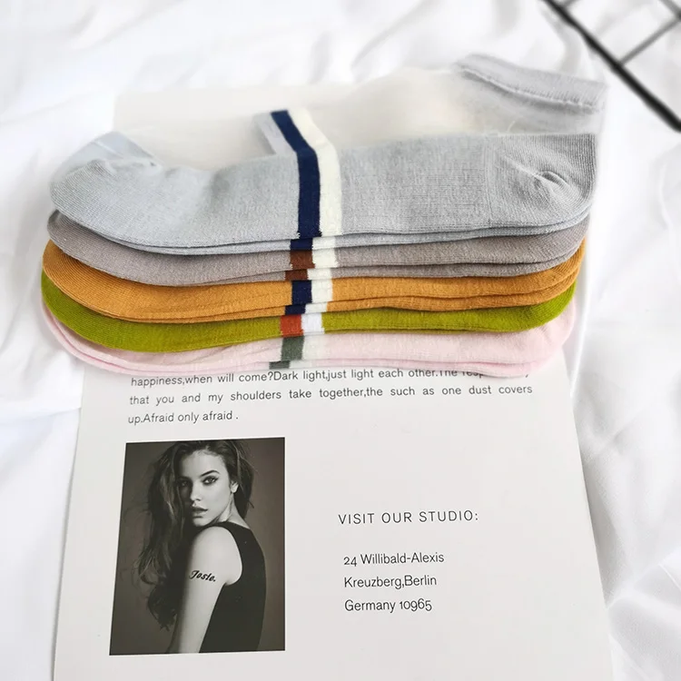 Летние носки дышащие Модные женские Kasi невидимые с обувью артефакт | Женская