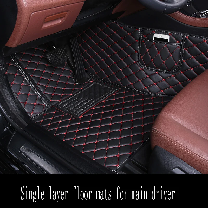 Custom Leather Car Floor Mats For Volkswagen Jetta Passat Touareg Golf Tiguan Atlas Scirocco Beetle CC Polo Carpets Covers Custo