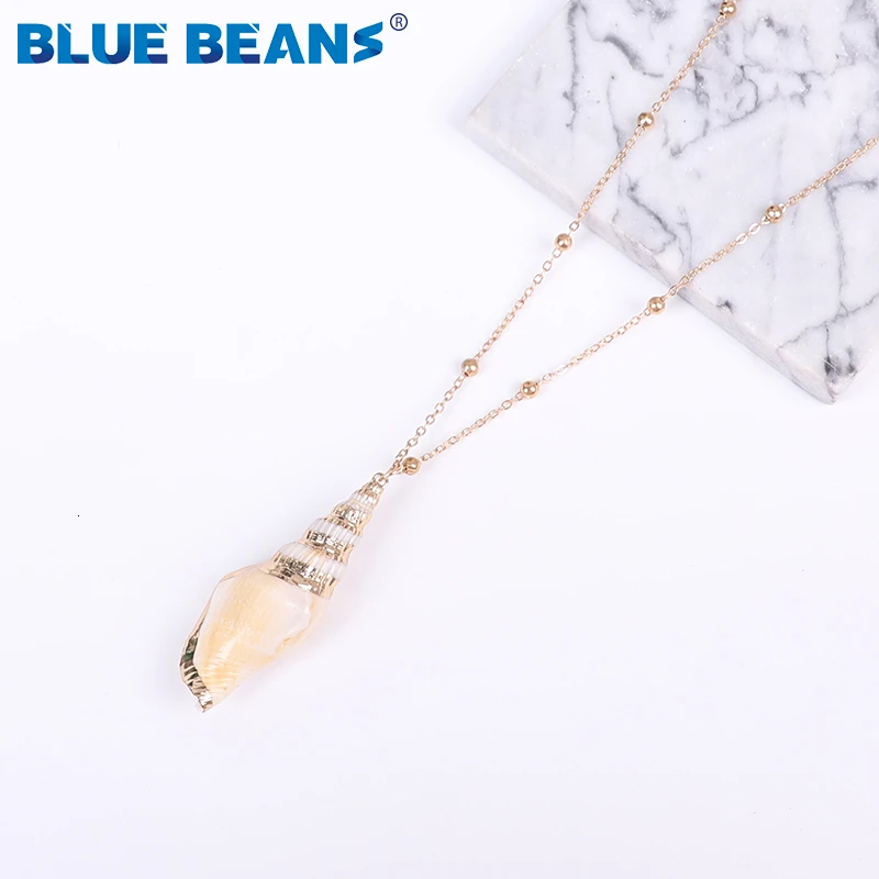 Богемное ожерелье в виде раковины из золотая цепочка с ракушками для женщин